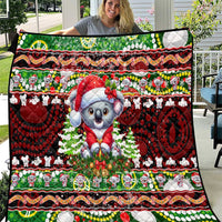 Koala Christmas Quilt Australia Aboriginal Cute Santa Koalas - Wonder Print Shop