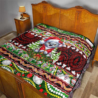 Koala Christmas Quilt Australia Aboriginal Cute Santa Koalas - Wonder Print Shop