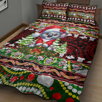 Koala Christmas Quilt Bed Set Australia Aboriginal Cute Santa Koalas - Wonder Print Shop