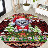Koala Christmas Round Carpet Australia Aboriginal Cute Santa Koalas - Wonder Print Shop