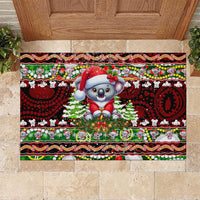 Koala Christmas Rubber Doormat Australia Aboriginal Cute Santa Koalas - Wonder Print Shop