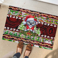 Koala Christmas Rubber Doormat Australia Aboriginal Cute Santa Koalas - Wonder Print Shop