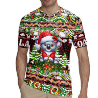 Koala Christmas Rugby Jersey Australia Aboriginal Cute Santa Koalas - Wonder Print Shop