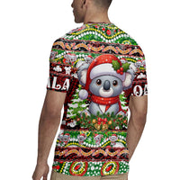 Koala Christmas Rugby Jersey Australia Aboriginal Cute Santa Koalas - Wonder Print Shop