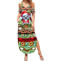 Koala Christmas Summer Maxi Dress Australia Aboriginal Cute Santa Koalas - Wonder Print Shop