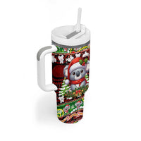 Koala Christmas Tumbler With Handle Australia Aboriginal Cute Santa Koalas - Wonder Print Shop