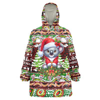 Koala Christmas Wearable Blanket Hoodie Australia Aboriginal Cute Santa Koalas - Wonder Print Shop
