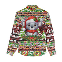 Koala Christmas Women Casual Shirt Australia Aboriginal Cute Santa Koalas - Wonder Print Shop