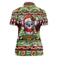 Koala Christmas Women Polo Shirt Australia Aboriginal Cute Santa Koalas - Wonder Print Shop