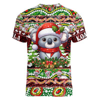 Koala Christmas Women V-Neck T-Shirt Australia Aboriginal Cute Santa Koalas - Wonder Print Shop