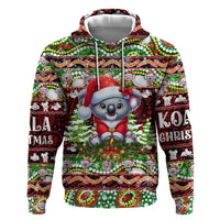 Koala Christmas Zip Hoodie Australia Aboriginal Cute Santa Koalas - Wonder Print Shop