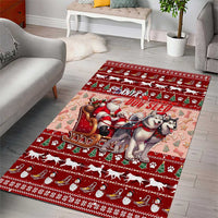 Dog Sled Christmas Area Rug Husky Sleigh Ride Design - Wonder Print Shop