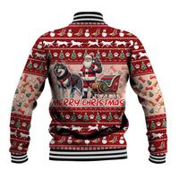 Dog Sled Christmas Baseball Jacket Husky Sleigh Ride Design - Wonder Print Shop