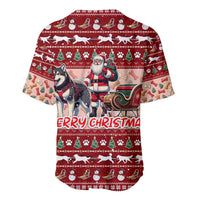 Dog Sled Christmas Baseball Jersey Husky Sleigh Ride Design - Wonder Print Shop