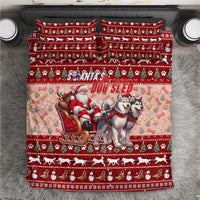 Dog Sled Christmas Bedding Set Husky Sleigh Ride Design - Wonder Print Shop