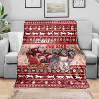 Dog Sled Christmas Blanket Husky Sleigh Ride Design - Wonder Print Shop