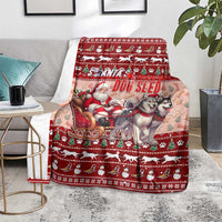 Dog Sled Christmas Blanket Husky Sleigh Ride Design - Wonder Print Shop