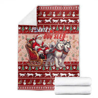 Dog Sled Christmas Blanket Husky Sleigh Ride Design - Wonder Print Shop