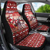 Dog Sled Christmas Car Seat Cover Husky Sleigh Ride Design - Wonder Print Shop