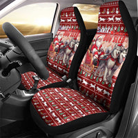 Dog Sled Christmas Car Seat Cover Husky Sleigh Ride Design - Wonder Print Shop