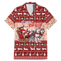 Dog Sled Christmas Family Matching Mermaid Dress and Hawaiian Shirt Husky Sleigh Ride Design - Wonder Print Shop