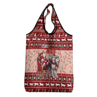 Dog Sled Christmas Grocery Bag Husky Sleigh Ride Design - Wonder Print Shop
