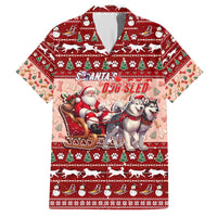 Dog Sled Christmas Hawaiian Shirt Husky Sleigh Ride Design - Wonder Print Shop