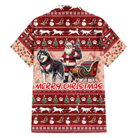 Dog Sled Christmas Hawaiian Shirt Husky Sleigh Ride Design - Wonder Print Shop