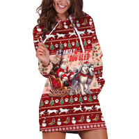Dog Sled Christmas Hoodie Dress Husky Sleigh Ride Design - Wonder Print Shop