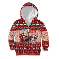 Dog Sled Christmas Kid Hoodie Husky Sleigh Ride Design - Wonder Print Shop