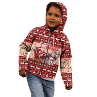 Dog Sled Christmas Kid Hoodie Husky Sleigh Ride Design - Wonder Print Shop