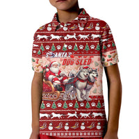 Dog Sled Christmas Kid Polo Shirt Husky Sleigh Ride Design - Wonder Print Shop