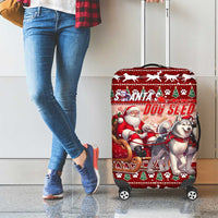 Dog Sled Christmas Luggage Cover Husky Sleigh Ride Design - Wonder Print Shop