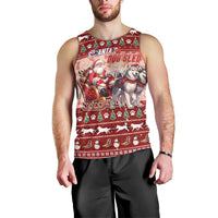 Dog Sled Christmas Men Tank Top Husky Sleigh Ride Design - Wonder Print Shop