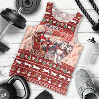 Dog Sled Christmas Men Tank Top Husky Sleigh Ride Design - Wonder Print Shop