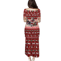 Dog Sled Christmas Puletasi Husky Sleigh Ride Design - Wonder Print Shop