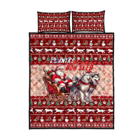 Dog Sled Christmas Quilt Bed Set Husky Sleigh Ride Design - Wonder Print Shop