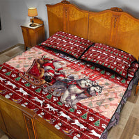 Dog Sled Christmas Quilt Bed Set Husky Sleigh Ride Design - Wonder Print Shop