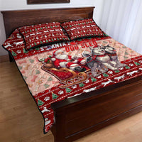 Dog Sled Christmas Quilt Bed Set Husky Sleigh Ride Design - Wonder Print Shop