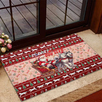 Dog Sled Christmas Rubber Doormat Husky Sleigh Ride Design - Wonder Print Shop