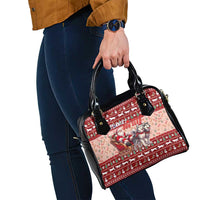 Dog Sled Christmas Shoulder Handbag Husky Sleigh Ride Design - Wonder Print Shop