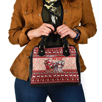 Dog Sled Christmas Shoulder Handbag Husky Sleigh Ride Design - Wonder Print Shop