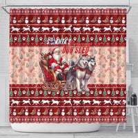 Dog Sled Christmas Shower Curtain Husky Sleigh Ride Design - Wonder Print Shop