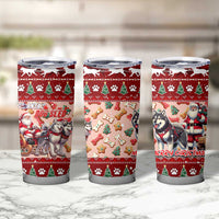 Dog Sled Christmas Tumbler Cup Husky Sleigh Ride Design - Wonder Print Shop