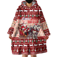 Dog Sled Christmas Wearable Blanket Hoodie Husky Sleigh Ride Design - Wonder Print Shop