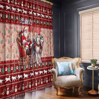 Dog Sled Christmas Window Curtain Husky Sleigh Ride Design - Wonder Print Shop