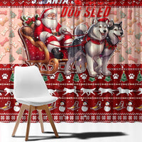 Dog Sled Christmas Window Curtain Husky Sleigh Ride Design - Wonder Print Shop