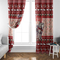 Dog Sled Christmas Window Curtain Husky Sleigh Ride Design - Wonder Print Shop