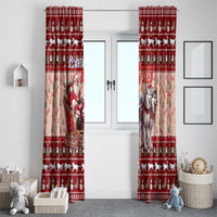 Dog Sled Christmas Window Curtain Husky Sleigh Ride Design - Wonder Print Shop