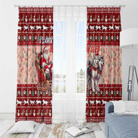 Dog Sled Christmas Window Curtain Husky Sleigh Ride Design - Wonder Print Shop